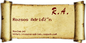 Rozsos Adrián névjegykártya